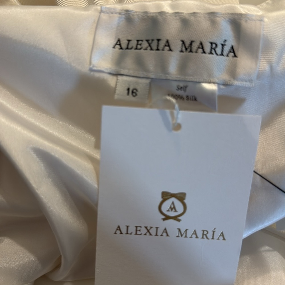 NWT Alexia Maria Off The Shoulder Silk Faille Mini Dress - Picture 6 of 8